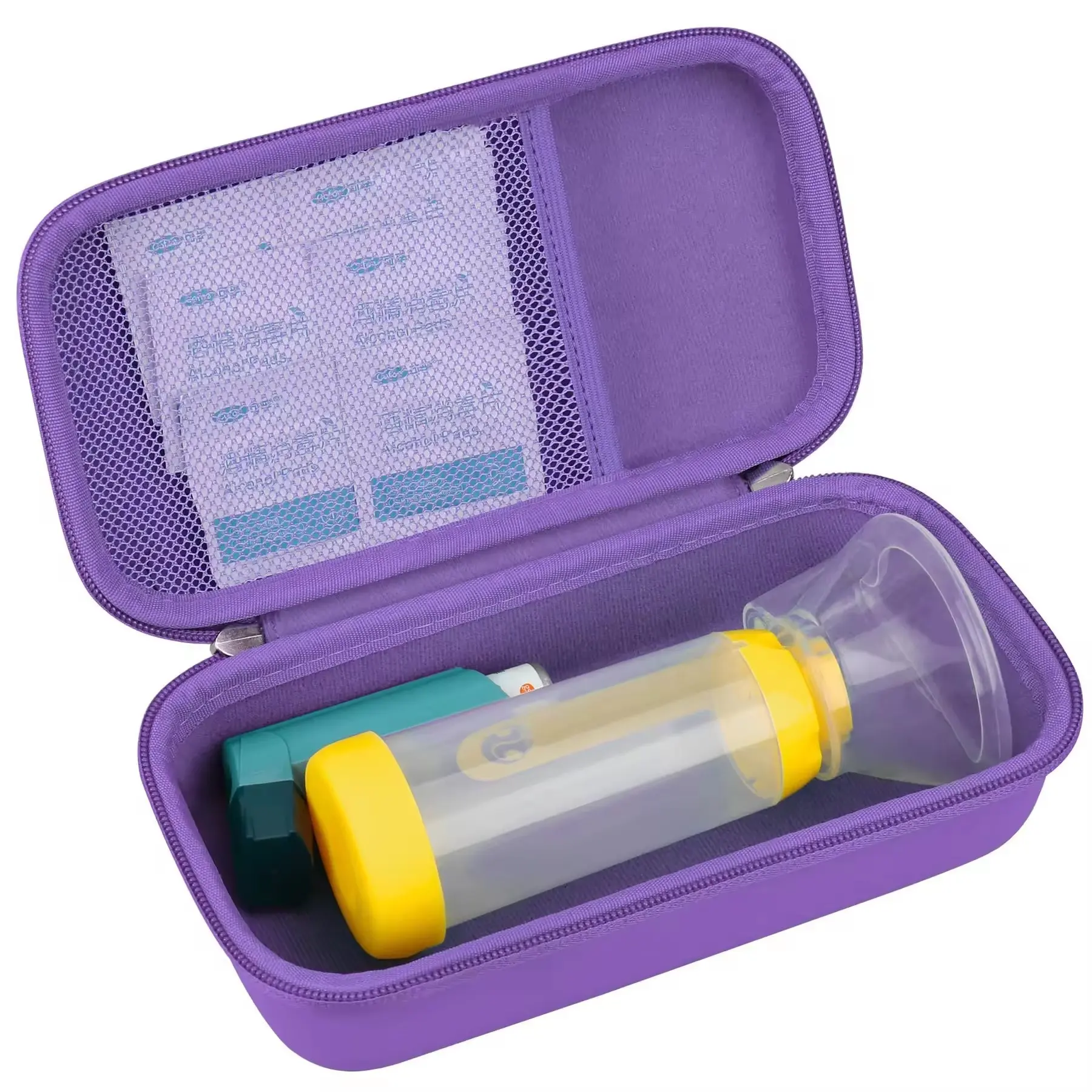 Bolsa médica de protección dura personalizada, portátil, impermeable, EVA, inhalador de asma, estuche de almacenamiento, bolsas organizadoras de viaje