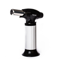 Torche à Cigarette en Métal 400 Briquet Cuisine Cuisson Gaz Butane Rechargeable Extérieur BBQ Allumeur Coupe-Vent Flamme Jet Briquets