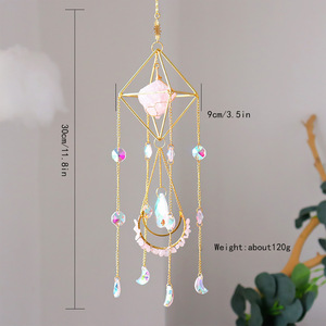 BUFAN Cristales Lunares Ovalados Hechos a Mano, Atrapasoles, Prismas, Decoración Colorida para Jardín, Ventana, Hogar, Oficina, Boda, Fiesta, Arcoíris - Product Image 3