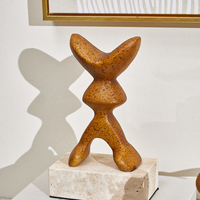 Sculpture de bureau minimaliste en alliage de rouille avec installation autocollante, 100 % faite à la main, décoration intérieure pour salon