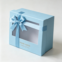 Boîte cadeau personnalisée en gros avec fenêtre, boîte en carton avec ruban, emballage pour cadeaux d'anniversaire et de fêtes