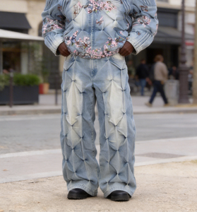 Pantalones Vaqueros Plisados de Estilo Retro, Resistentes, de Diseño, Personalizados de Fábrica, Estilo Urbano - Product Image 2