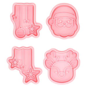 Moule <span class=keywords><strong>à</strong></span> biscuits en plastique série <span class=keywords><strong>Noël</strong></span>, lanterne de renne, dessin animé 3D, DIY, argile, <span class=keywords><strong>emporte</strong></span>-pièces <span class=keywords><strong>à</strong></span> biscuits imprimés - Product Image 5