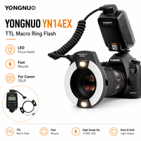 Flash annulaire TTL portable professionnel YN14EX pour appareils photo reflex numériques, lampe d'appoint LED à recyclage rapide pour photographie macro