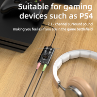 Carte son externe USB 7.1 avec réverbération et changeur de voix, double port USB Type-C, suppression du bruit, Plug & Play pour casque de jeu PC/téléphone/PS4