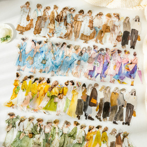 20 feuilles/paquet d'autocollants en PET de caractère décontracté série sud de la France rétro matériaux de bricolage - Product Image 2