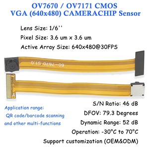 Vo7670 मैक्रो कोड स्कैनिंग 24 पिन dvp इंटरफ़ेस माइक्रो कैमरा मॉड्यूल 0.3mp बारकोड गन पोस मशीन मिपी कैमरा मॉड्यूल - Product Image 3