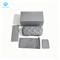 Ensemble d'étuis à lunettes en cuir PU de luxe, logo personnalisé, kit d'emballage pour lunettes de soleil, avec chiffon pour lunettes, pochette, boîte cadeau