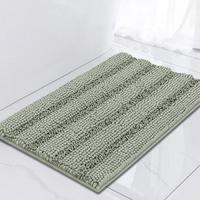Tapis de bain moderne en chenille FIGOO avec contour, pliable, extra épais, avec support en TPR, ensemble complet