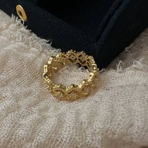 Bague en argent pur S925, style français, luxe léger, entièrement sertie de diamants, design simple avec placage 18 carats, bijoux de mode personnalisés - Product Image 4