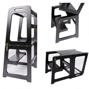 Offre Spéciale enfants cuisine escabeau avec tableau noir Montessori transformable <span class=keywords><strong>tour</strong></span> d'apprentissage - Product Image 6