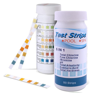 6 in 1 pool water test strips Water Quality Test Kit 50 Strips SPA water hardness test strips