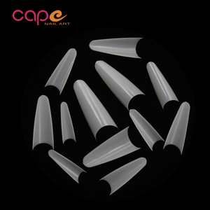Nouveaux <span class=keywords><strong>faux</strong></span> ongles ovales en <span class=keywords><strong>plastique</strong></span> K Nail Art Products, style French, demi-couverture, ultra-fins, sans trace, patch fluorescent, en sachet - Product Image 2