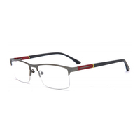 Lunettes de vue photochromiques sur mesure avec verres RX, monture carrée en métal, indice 1.61, anti-lumière bleue, pour hommes