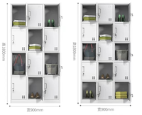 Armoire de Rangement pour Vêtements de Sport en Acier Laminé à Froid, Assemblée en Gros par le Fabricant, avec Serrure à Clé, Certifiée ISO9001, Personnalisable