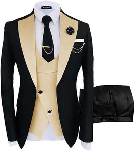 2025 moda Slim Fit abiti da ballo per gli uomini 3 pezzi su misura smoking eleganti da sposo per il matrimonio - Product Image 6