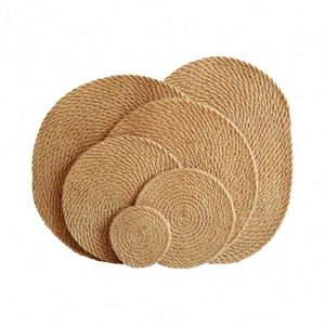 Manteles Individuales Redondos Trenzados Naturales Resistentes al Calor - Product Image 2