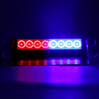 Barra de Luces de Emergencia LED de 8 LED para Tablero, Luces Estroboscópicas de Seguridad Intermitentes de Advertencia de Peligro, 12V, Bombilla Trasera para Parabrisas con Ventosa de Vacío