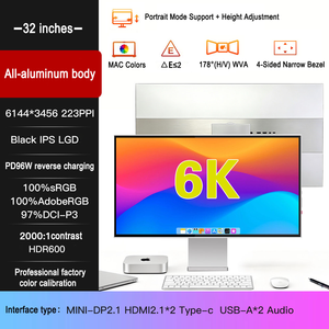 จอภาพอลูมิเนียมอัลลอยด์ขอบบาง 4 ด้าน (4SNB) ขนาด 32 นิ้ว 6K 60Hz 6144x3456 HDR600 223PPI 10Bit 97% DCI-P3 IPS ขายส่งจากโรงงาน - Product Image 3