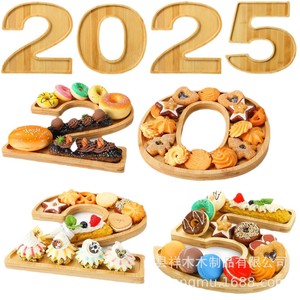 Wooden 2025 Digital <b>Tray</b> For Party <b>Snacks</b> Desserts Catering Decorations - Product Image 5