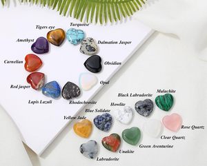 20PCS Natural Crystal <strong>Heart</strong> <strong>Shaped</strong> Healing Spiritual <strong>Stones</strong> Polished <strong>Chakra</strong> Valentine's Day Favors for Women Men Bulk Pendant - Product Image 6