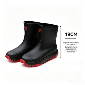 Erkek Orta Boy Suni Deri Açık Hava Su Sporları Balıkçılık Yağmur Botları Şık Hafif Kaymaz Deodorantlı Su Geçirmez - Product Image 3