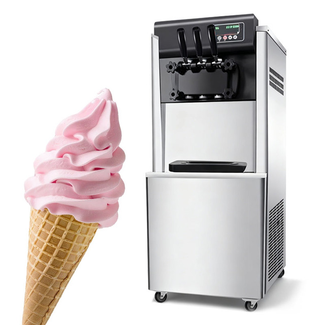 Hot Sale Ice Cream Machine for Sale Soft Ice Cream Maker With LED Display Self-Cleaning 3 Flavors