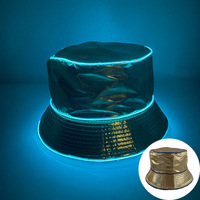 Cappello Luminoso LED Reversibile con Bordo Illuminato, per Feste, Disco, Glitter Argento e Oro