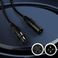 Câble de signal de contrôle DMX512 XLR 3 broches de haute qualité, 15 mètres, 0,3 mm², non étanche, noir, pour projecteurs de scène à tête mobile