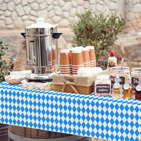 Nappe de fête en plastique à carreaux imperméable bleu et blanc grille jetable Rectangle vente chaude fête d'anniversaire d'anniversaire