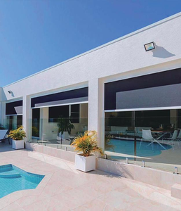 ม่านม้วนบังแสงสีทึบกันน้ำแบบคลาสสิกหน้าต่างมีซิปบังแสงกลางแจ้งสีทึบ - Product Image 3