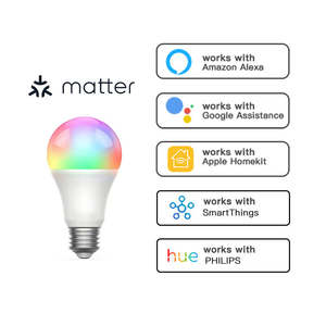 <span class=keywords><strong>Ampoule</strong></span> connectée Matter Wi-Fi 9W 10W 12W RGB RGBCW RGBCT E26 E27 B22 compatible <span class=keywords><strong>HomeKit</strong></span> Alexa Google Home - Product Image 3