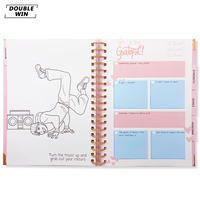 Journal de danse personnalisé A5 avec couverture en papier rose, impression couleur spirale pour danseurs