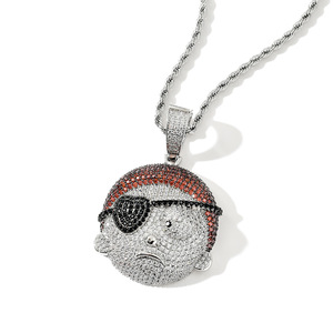 Collana Classica Anime Rick and Morty con Ciondolo Avatar di Morty, Micro Zirconi, Gioielli Hip Hop, Regalo per Feste - Product Image 5