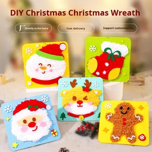 Kit <span class=keywords><strong>de</strong></span> matériel <span class=keywords><strong>de</strong></span> <span class=keywords><strong>maternelle</strong></span> fait à la main amusant et créatif décorations <span class=keywords><strong>de</strong></span> Noël transfrontalières pour enfants cadeau <span class=keywords><strong>de</strong></span> couture en tissu non tissé - Product Image 2