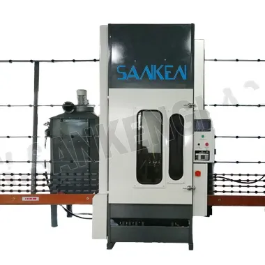 Guangzhou high quality PLC Control three guns SKS-2500 Vertical Glass Sandblasting Machine