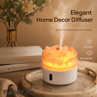 Diffuseur d'arômes OEM à brume fine avec lumière d'ambiance chaude et humidificateur à sel de cristal pour chambre, maison et spa, idéal pour la relaxation