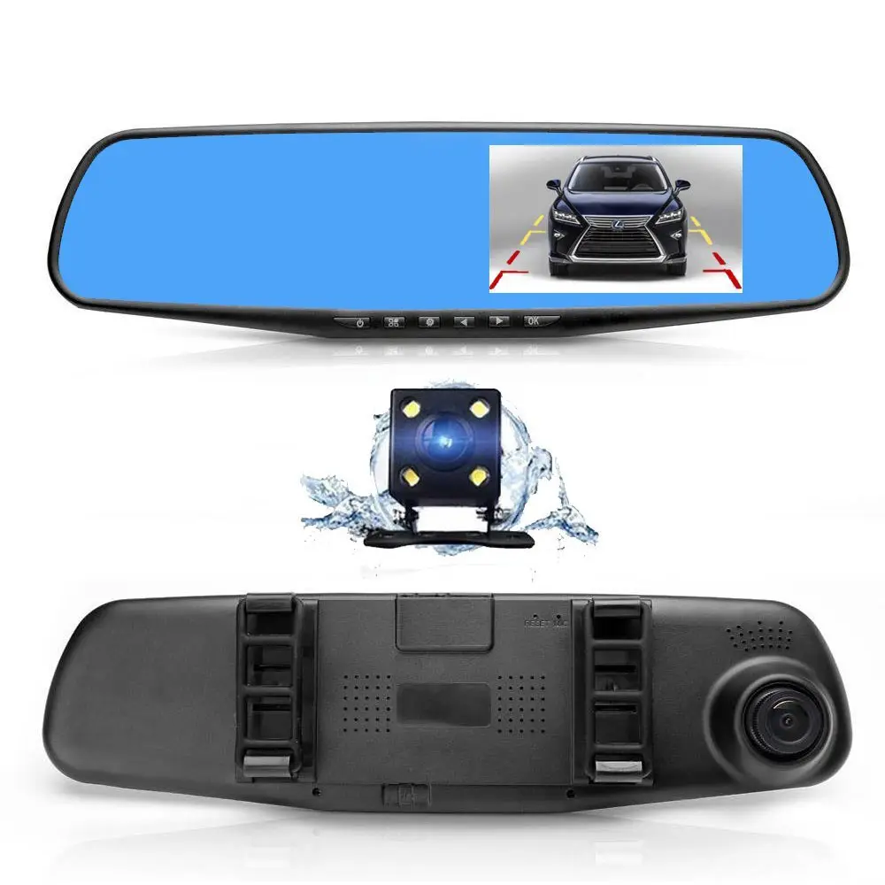 NIGHT VISION Dash Cam Front And Rear Car Camera Full Hd Dashcam With Rear View Mirror