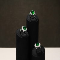 Piliers cylindriques en microfibre noire personnalisés, plusieurs hauteurs, accessoires de présentation de bijoux pour la photographie et l'emballage