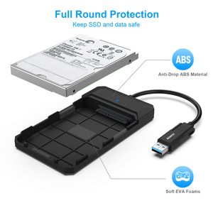 BENFEI 2.5 Inch SATA To USB Tool Free External Hard Drive Enclosure USB Type-C/Type-A To Sata Compatible For 2.5 Inch SSD