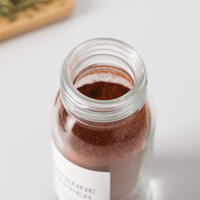 Bouteille en verre ronde transparente de 100 ml avec couvercle à vis en aluminium pour contenants de basilic et de piment de Cayenne