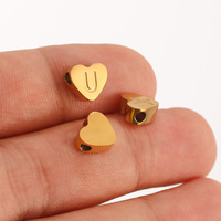 Ventes chaudes - Breloques et pendentifs en acier inoxydable plaqué or 18 carats avec 26 lettres initiales pour la fabrication de colliers et de bracelets
