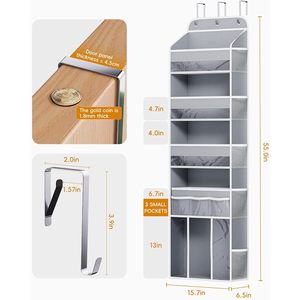 Organizador para Colgar Sobre la Puerta, 18 Compartimentos, Almacenamiento para Bebés, Gris, Tela No Tejida, para Colgar Detrás de la Puerta, Ropa de Bebé - Product Image 2