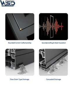 Fenêtres et portes en aluminium certifiées CE de WSD Factory Wholesale, fenêtres à battants en aluminium pour villas - Product Image 3