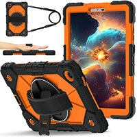 Étui antichoc 3 couches pour Lenovo Tab One 8.7 K9 TB305FU 2025 avec support rotatif à 360°, dragonne et bandoulière, bicolore, pour enfants, OEM ODM