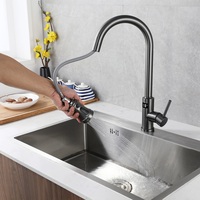 Robinet de cuisine extractible à écran tactile numérique, eau froide et chaude, en acier inoxydable 304, robinet de cuisine intelligent à induction