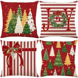 4 fundas de cojín decorativas navideñas, funda de almohada para sofá, sillón, oficina, dormitorio - Product Image 3