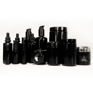 Wholesale in Stock 5g <b>Empty</b> Black Dark Violet Glass <b>Jar</b> UV Cosmetic Gel 5ml with Lids for Skin Care & Eye Cream - Product Image 6