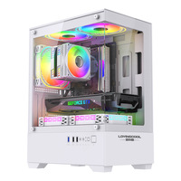 Gabinete de PC de Torre Completa de Acero con Diseño de Acuario y Vista al Mar, Panel de Vidrio, Factor de Forma ATX, Gabinete para Computadora de Juegos con Iluminación RGB