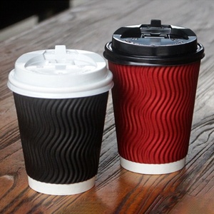 แก้วกาแฟ Ripple Wall ขายดี แก้วกระดาษสองชั้นแบบใช้แล้วทิ้ง สำหรับเครื่องดื่มร้อนและเย็น - Product Image 4